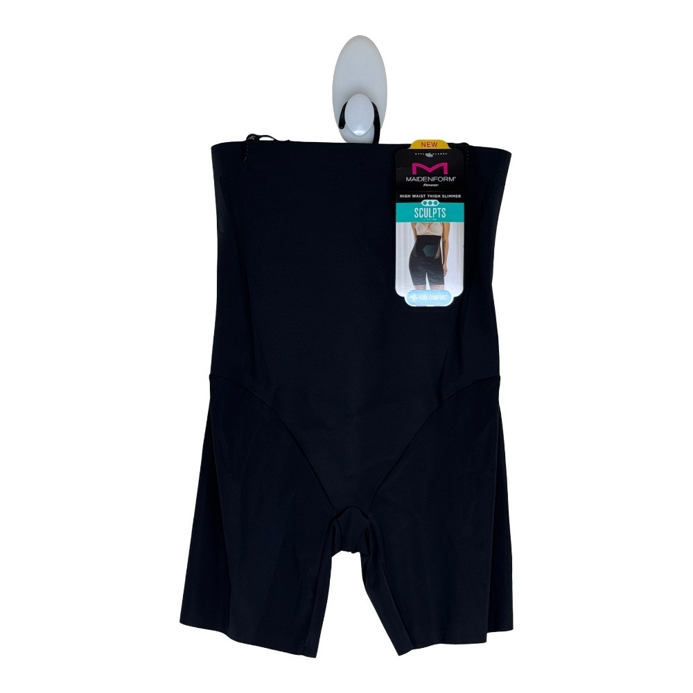 Maidenform High Waist Thigh Slimmer Women 2XL Black Sculpts‎ Ultra Firm FLS095